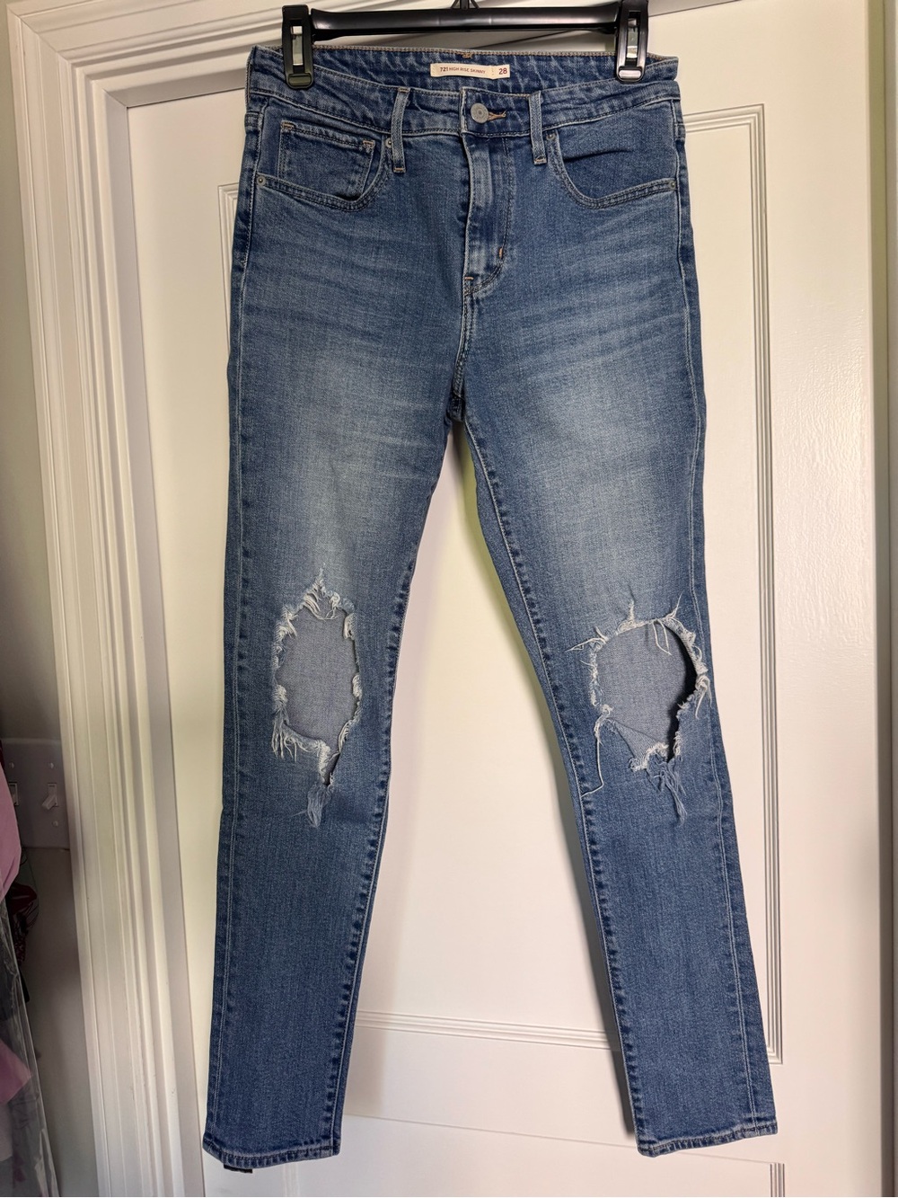 Levi's Blue Ripped Skinny Jeans